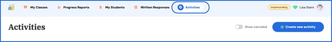activities tab