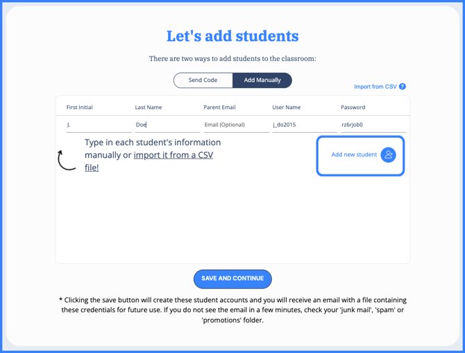 add new student
