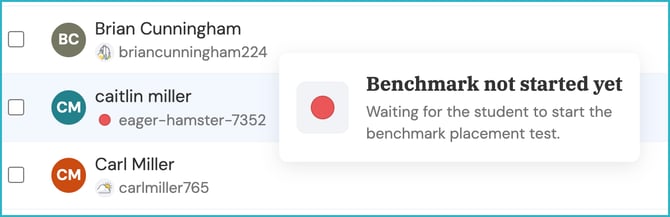 benchmark not started