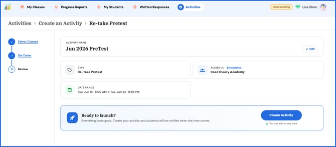 check details retake pretest