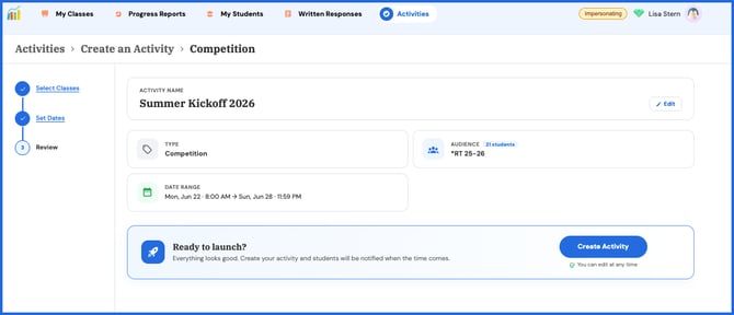 check over competition details