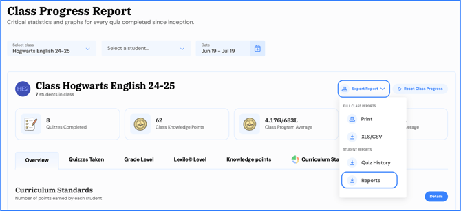 class report print  reports