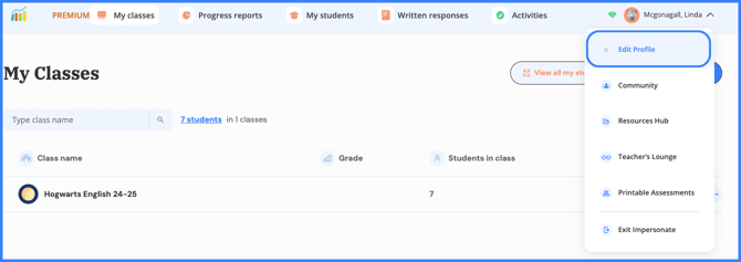 edit profile click edit