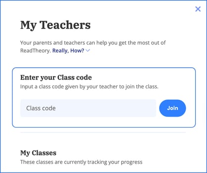 enter class code