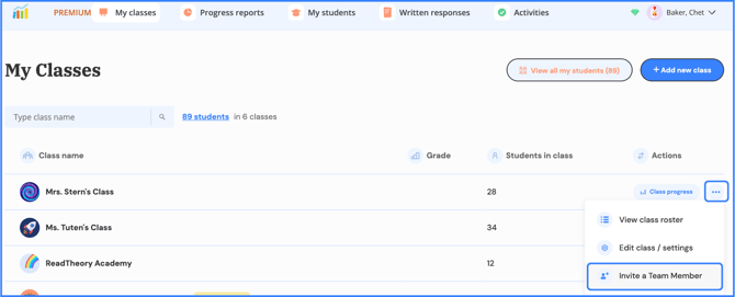 invite coteacher