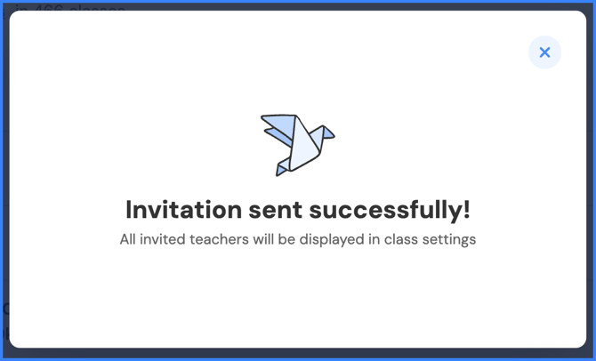 invite successfully sent