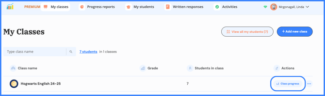 my classes select class project