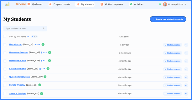 my students page