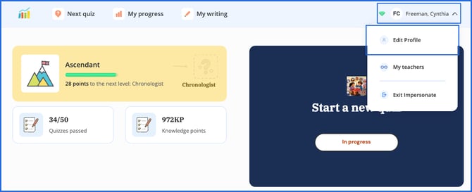 name edit profile