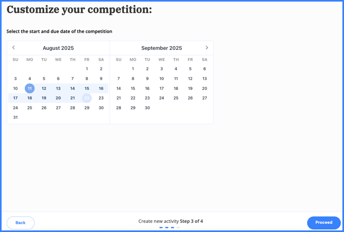 select date range