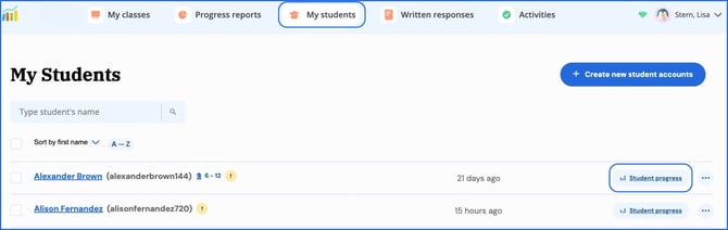 student progress