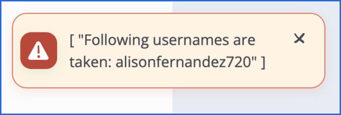 usernames taken
